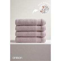 4'lü Lila Bej Banyo Havlusu - 70x140 Cm, 420 Gr, %100pamuk, Spa Ve Otel Havlusu, Günlük Kullanıma Uygun Lila