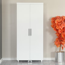 Pasific Home Guzzo Tekerlekli Kiler Çok Amaçlı Erzak Dolabı 80 cm Parlak Beyaz