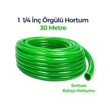 Örgülü Su Hortumu 1 1/4 İnç 30 Metre Yeşil Dayanıklı Bahçe Hortumu