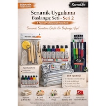 Seramik Başlangıç Seti-2 2.5 Kg Kil + 6'lı Akrilik Boya + 4'lü Fırça + Spatula