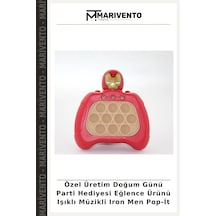 Özel Üretim Doğum Günü Parti Hediyesi Eğlence Ürünü Işıklı Müzikli Iron Men Pop-it