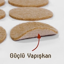 35 Mm Yapışkanlı Mobilya Ayağı Keçesi 18'li Sessiz Kullanım Ve Zemin Koruyucu Kahverengi