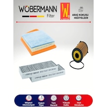 Wöbermann Peugeot 308 1.6 E-HDI Filtre Bakım Seti 2014-2017 3'lü Karbonlu