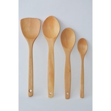 Store 4 Parça Ahşap Cilalı Kaşık Seti