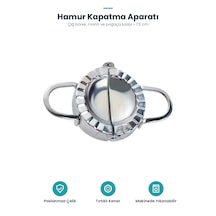 Pratik Hamur Kapatma Aparatı Çiğ Börek, Mantı Ve Poğaça Kalıbı 7.5 Cm Gümüş