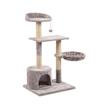 Tommy Çok Katlı Lüks Kedi 50x40x102 Evli Tırmalama Gri