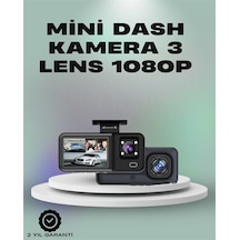 Mey İthalat 3 Kanallı Araç Kamerası Full Hd 1080p Kayıt, 2 Ekran, Park Gözetimi Desteği