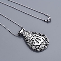 Allah Yazılı Kadın Çelik Kolye Takı Aksesuar