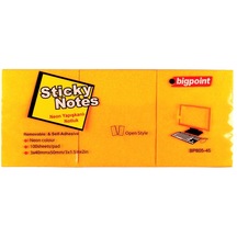 Bigpoint Yapışkanlı Not Kağıdı 3'lü 40x50mm Neon Turuncu 4'lü Paket