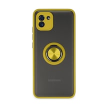 Samsung Galaxy Uyumlu A03 Kılıf Montreal Yüzüklü Silikon Kapak - Sarı Bz8683140465285