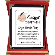 Edebiyat Öğretmenine Hediye Isim Baskılı Plaket