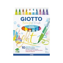Turbo Soft Brush, Fırça Uçlu Markör, Suda Çözünür, 10 Pastel Renk