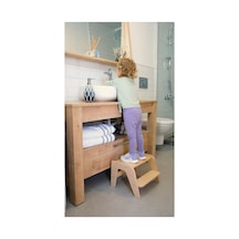 Montessori Ahşap Basamak, Tabure Doğal Ahşap
