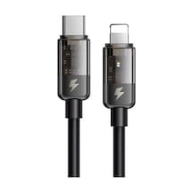 Mcdodo Ca-3160 Typec Apple iPhone Uyumlu 36w Göstergeli Data Şarj Kablo 1.2m Siya