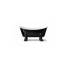 Dekoratif Metal Sabunluk Vintage Küvet Tasarım Banyo Sabunluk Banyo Lavabo Dekoru Ahşap - Siyah