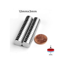 5 Adet 12mm X 3mm Güçlü Yuvarlak Neodyum Mıknatıs Magnet