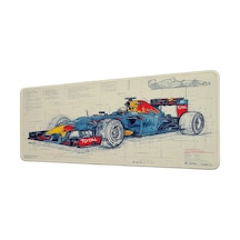 Red Bull Racing Formula 1 Teknik Çizim 40x90 Cm Oyuncu Mousepad Kaymaz Taban Büyük Boy Mousepad