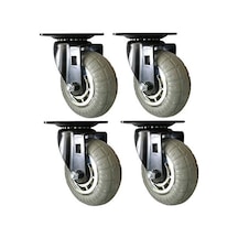 Shepherd Donanım 8270e Tasarım Rulo 12,7 Cm Yumuşak Kauçuk Krom & Siyah Designer Caster, 4 Adet Ahşap