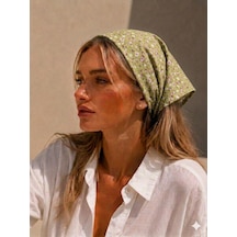 Kadın Bandana %100 Pamuk Yakmaz-terletmez-kaymaz Yazlık Bandana Fular Yeşil