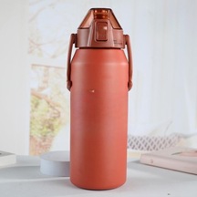 Novahub Kırmızı 316 Paslanmaz Çelik Termos Büyük Kapasiteli Saman Bardak Açık Spor Seyahat Su Isıtıcısı Araba Su Bardağı 1.3 L Kırmızı