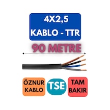 Öznur 4x2,5 Ttr Kablo Metre Seçenekli Siyah - 90 Metre