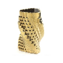 Mikasa Moor Gold Dokulu Porselen Vazo 16x17x34cm Altın