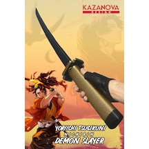 Kazanova Design Yoriichi Tsugikuni Katlanabilir Katana Figür 98 Cm Demon Slayer Anime Cosplay