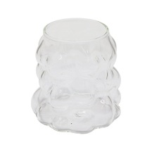 Boncuklu - Boğumlu Cam Bardak 340ml Kahve - Sunum - Meşrubat Go-53-vice 01702