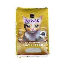 Petiva Süper Premium Aktif Karbon Topaklaşan Bentonit Kedi Kumu 20 L