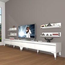 Decoraktiv Eko 360r Mdf Silver Tv Ünitesi Tv Sehpası Parlak Beyaz