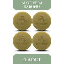 Sabunal Aloe Vera Sabunu 4 Adet - Nemlendirici ve Yatıştırıcı Bitkisel Sabun