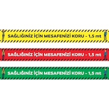 Sosyal Mesafeni Koru - Folyo Sticker Etiket - Letbil Reklam