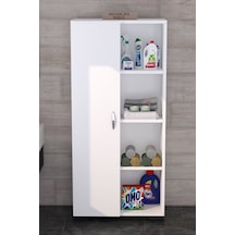 Silva Çok Amaçlı Tek Kapaklı Raflı Dolap Beyaz Beyaz