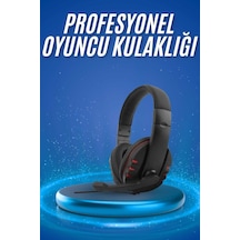 Oyuncu Kulaklığı Kulak Üstü Kablolu Stereo Mikrofonlu Yumuşak Kulak Yastığı -