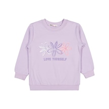 Civil Girls Renkli Çiçek 2-5 Yaş Sweatshirt Lila