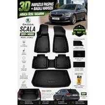 Skoda Scala 2020 Model Uyumlu 3d Araca Özel Havuzlu Paspas+bagaj Havuzu Birebir Uyum
