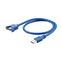 Panel Tipi Vidalı Usb 3.0 Dişi - Erkek Uzatma Kablosu-50cm