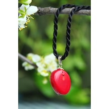 Stoneage Jewellery Mercan Doğal Taş Kararlılık Kadın Kolye Siyah