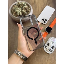 Apple iPhone 15 Pro Magsafe Uyumlu Silikon Kılıf Soocase661 Siyah