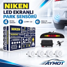 Niken Universal Led Ekranlı Ses İkazlı Beyaz Park Sensörü 22 Mm