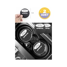 Ford Expedition Siyah Karbon Bardak Altlığı 2 Adet Ford Logolu Expedition Yazılı 7 Cm İçin Özel Tasarım 2 Adet