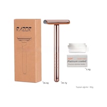 Erkek Eski Moda Tıraş Makinesi Yağlama Çubuğu Tıraş Makinesi Manuel Tıraş Bıçağı Sakal Bıçak Tutucu Çift Taraflı Bıçak Tipi Tıraş Makinesi 03t/gül Altın 5 Adet Bıçak