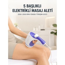5 Başlıklı Elektrikli Masaj Aleti 2200-2500 Rpm Yüksek Titreşimli Vücut Bakım Ve Rahatlama Cihazı - Lisinya
