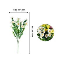 3lü Set Yapay Çiçek Papatya 5 Dallı Plastik Dekoratif Yapay Bitki