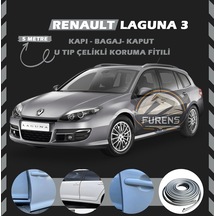 Renault Laguna 3 Oto Araç Kapı Koruma Fitili 5metre Parlak Gri Renk