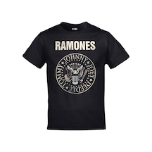 Kalic Studio Unisex Siyah Ramones Logo Baskılı Siyahorj419