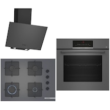Bosch HBJ559EH6T - POP7C9P31O - DWK64PJ70T 3D Fry Tepsili Gri 3'lü 626 Ankastre Set