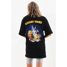 Tua Moda Unisex Baskılı Oversize T-shirt - Siyah Siyah