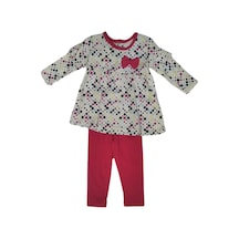 Nnk Kids Kız Çocuk Elbiseli Alt Üst Takım Puantiyeli Alt Taytlı Krem