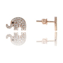 Fil Küpe Nano Zirkon Taşlı Rose Gold Kaplama 925 Ayar Gümüş